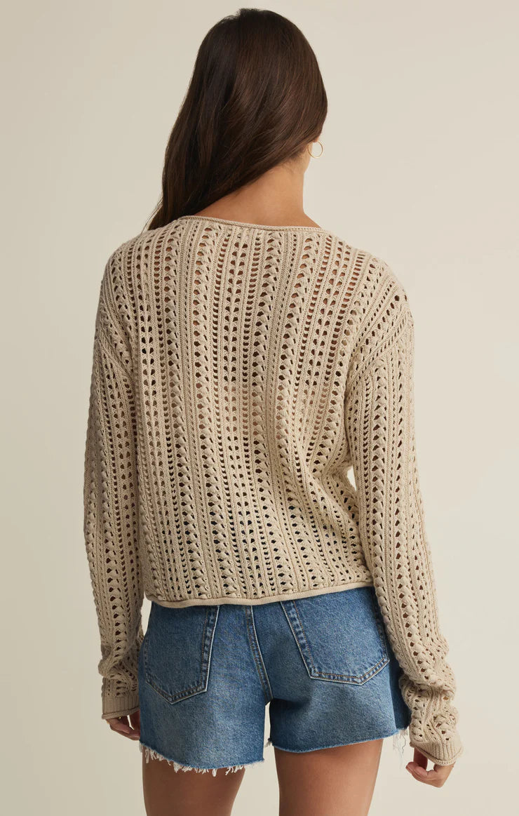 Upland Crochet Sweater in Island Coconut