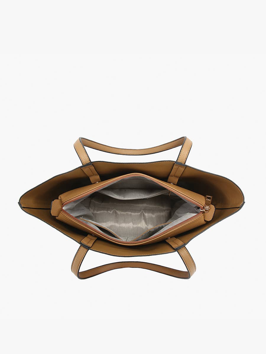 Millie Classic Paneled Tote in Tan