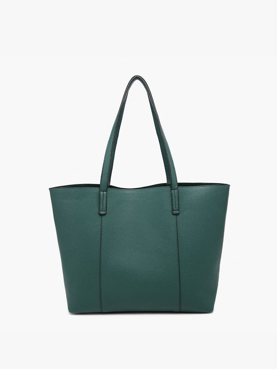 Millie Classic Paneled Tote in Dark Green