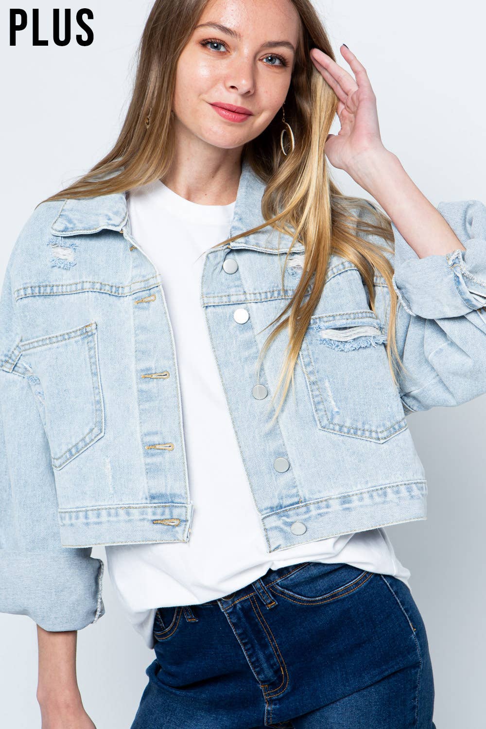 Selena Rhinestone Fringe Jacket in Plus