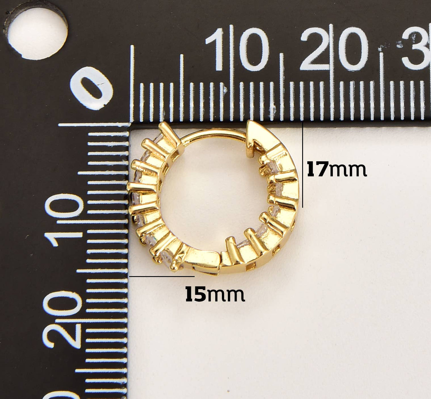 Baguette CZ Huggie Hoop Earrings