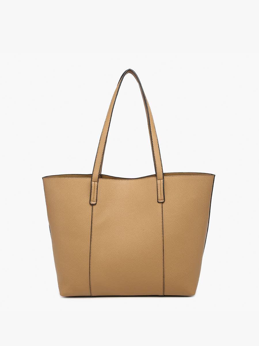 Millie Classic Paneled Tote in Tan
