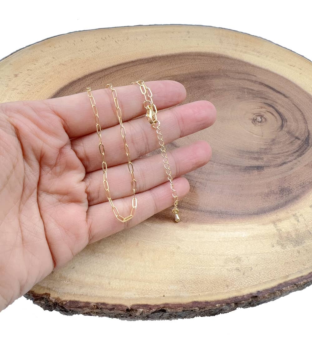 PaperClip Link Chain Necklace Gold Filled Link Chain