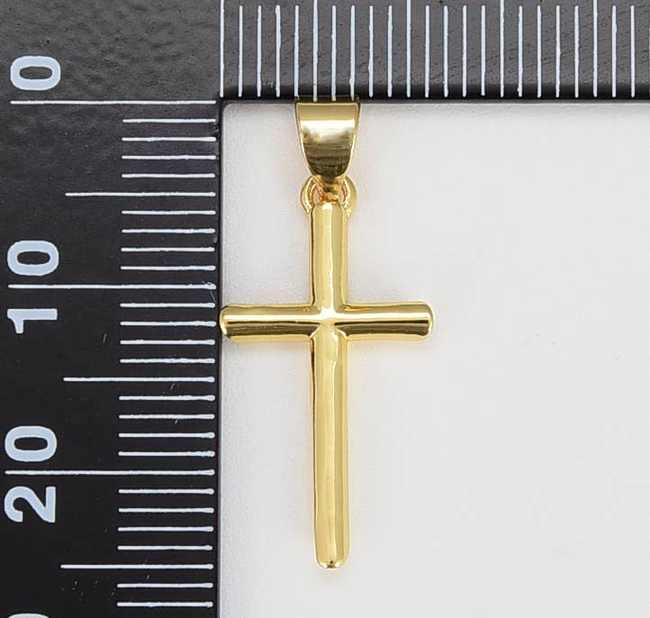 Gold Filled Minimalist Cross Charm Pendant
