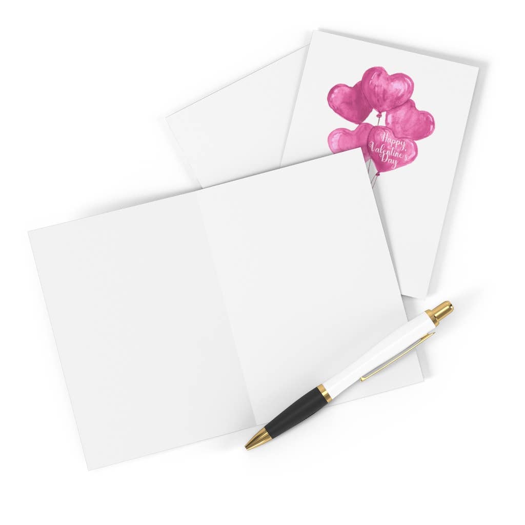 Pink Balloons Cute Valentine's Day Card