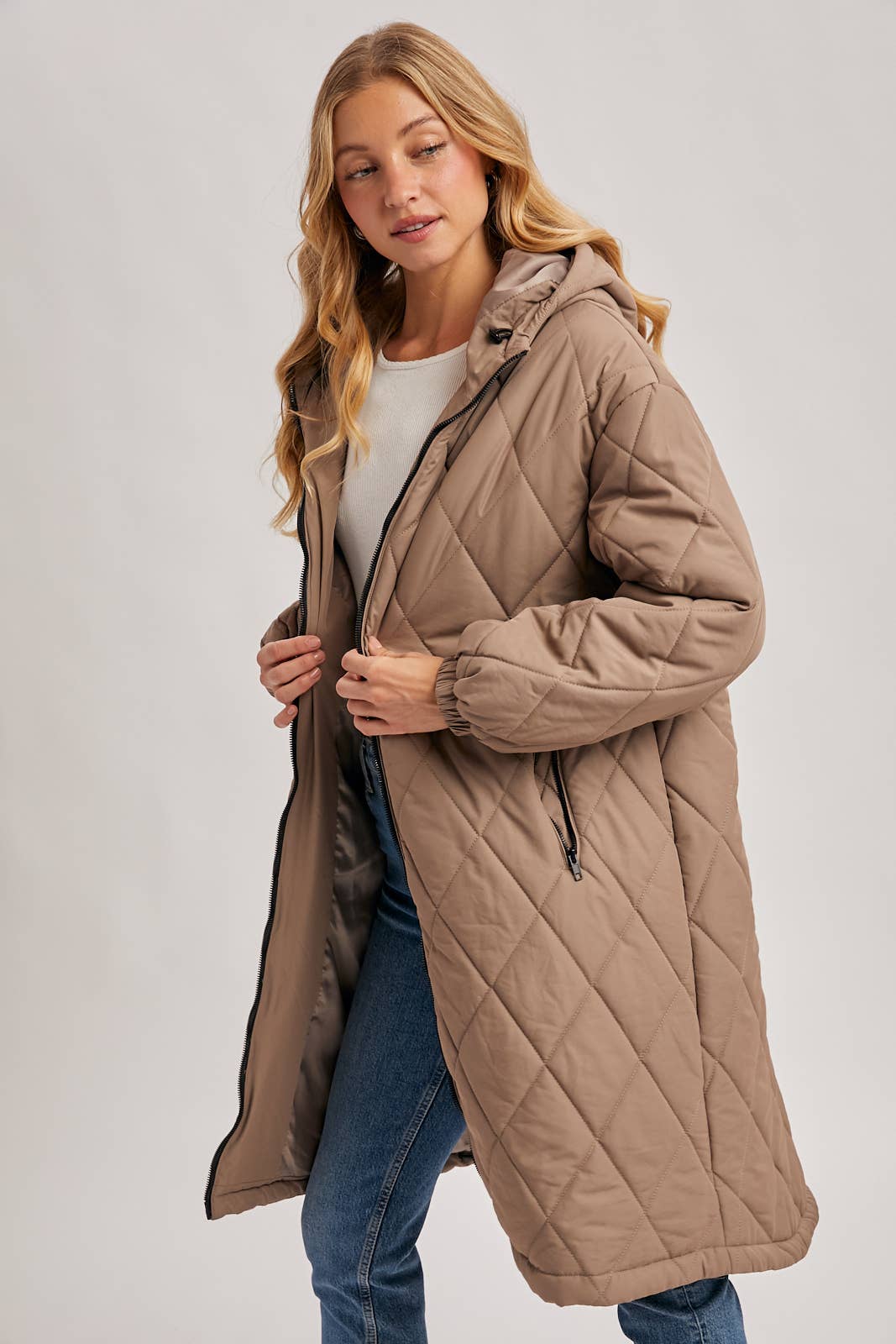 Norah Quilted Puffer Jacket in Black