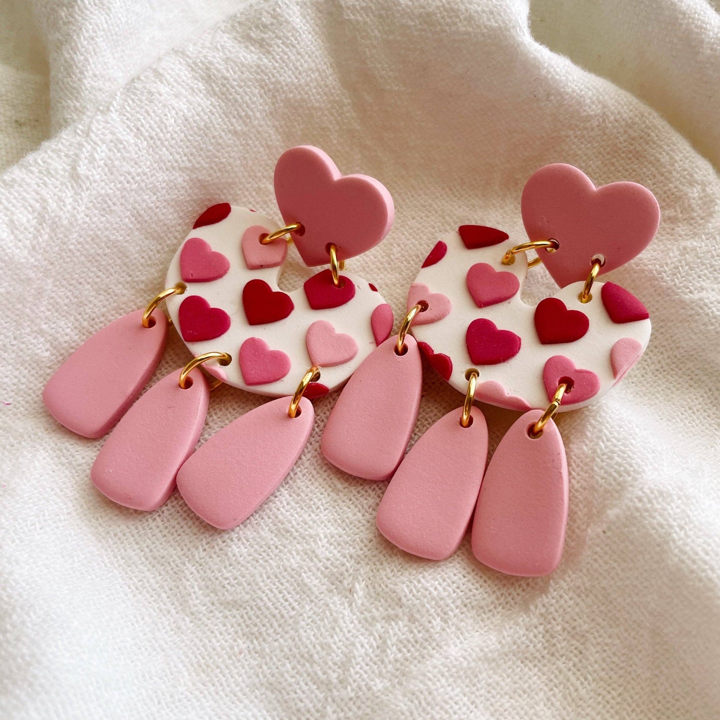 Audrey Heart Patterned Dangles