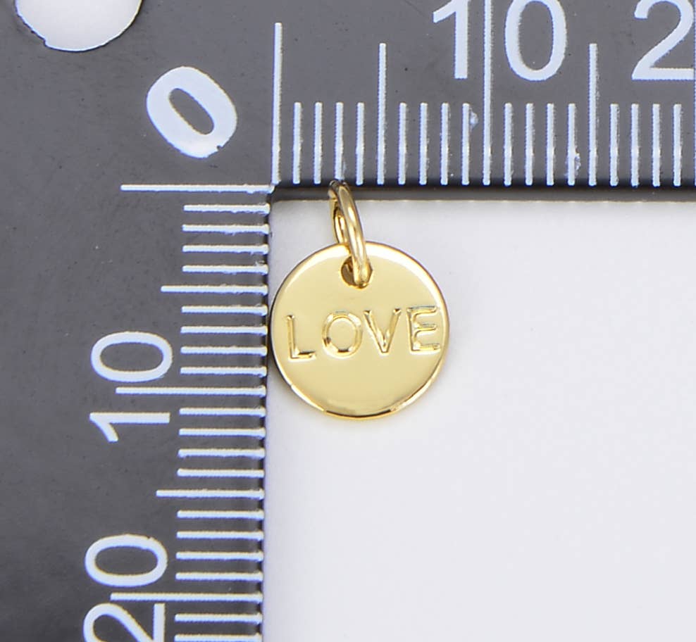 18K Gold Filled Love Medallion Charm
