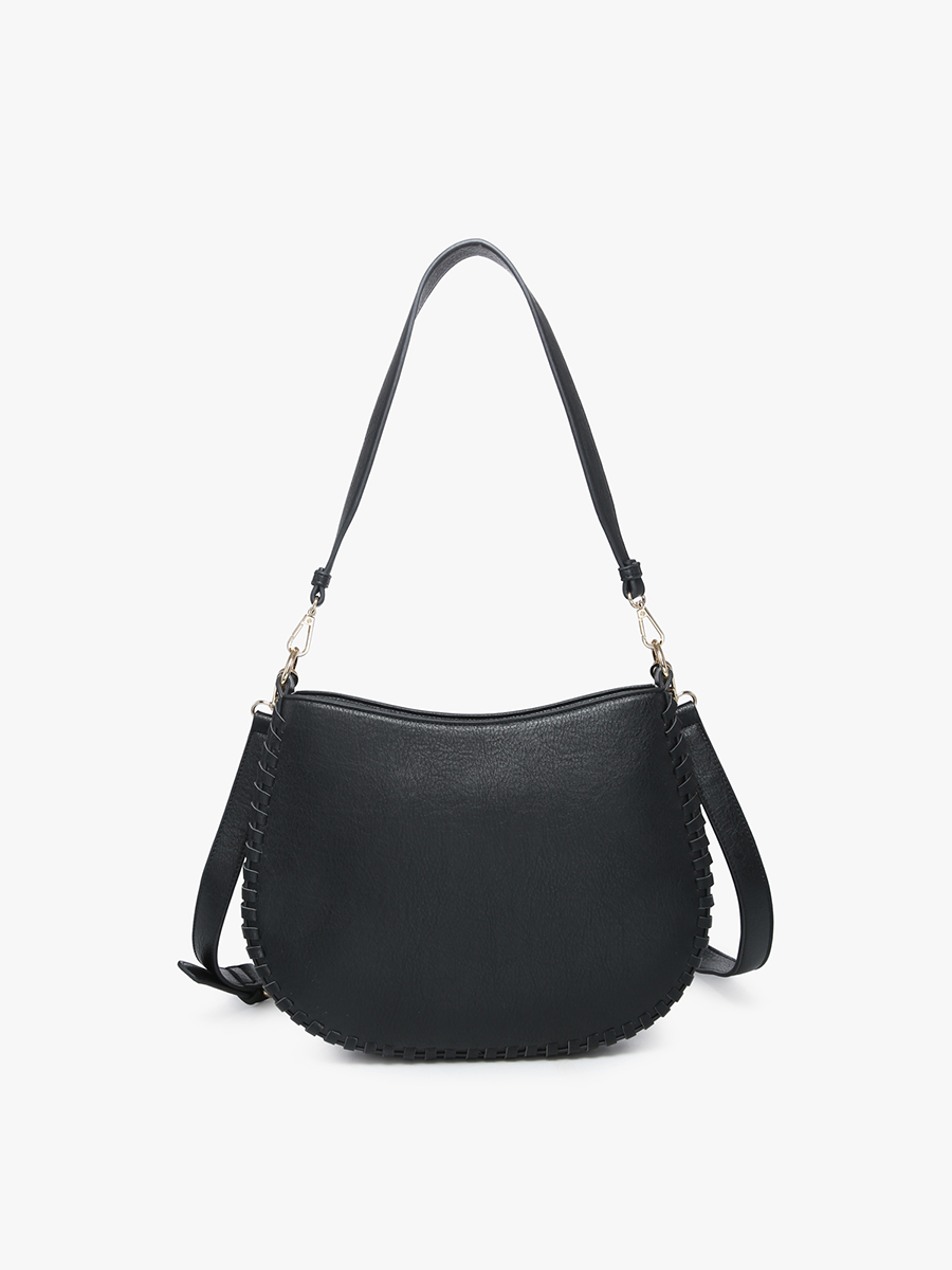 Raquel Whipstitch Saddle Bag in Black