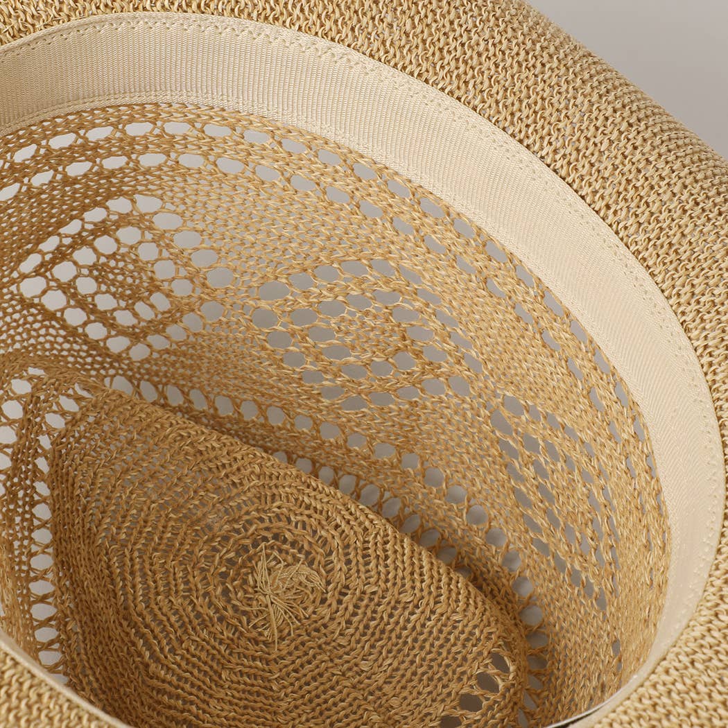 Eco-Friendly Straw Panama Adjustable Sun Light Brown