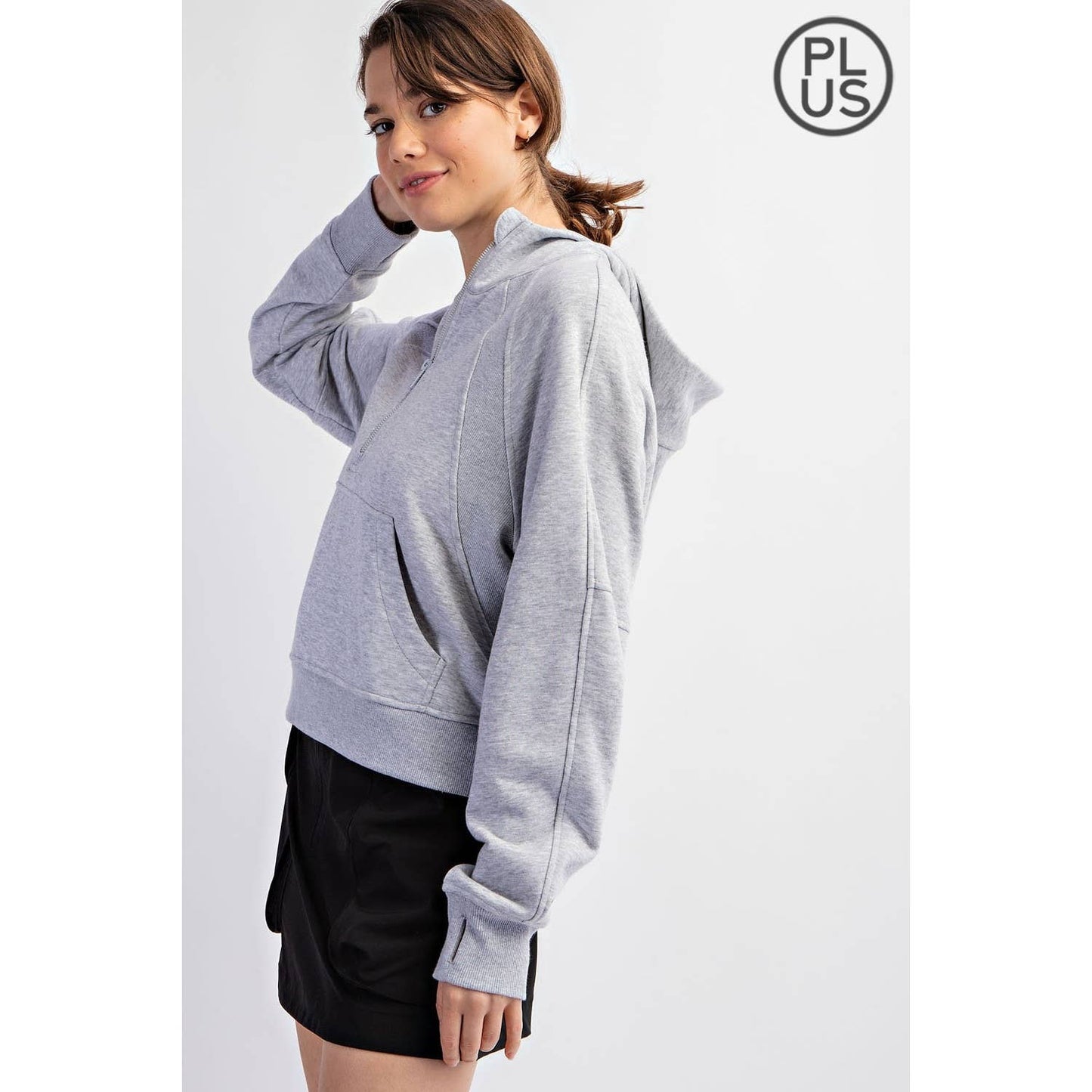 Drea Hoodie in Heather Grey in Plus