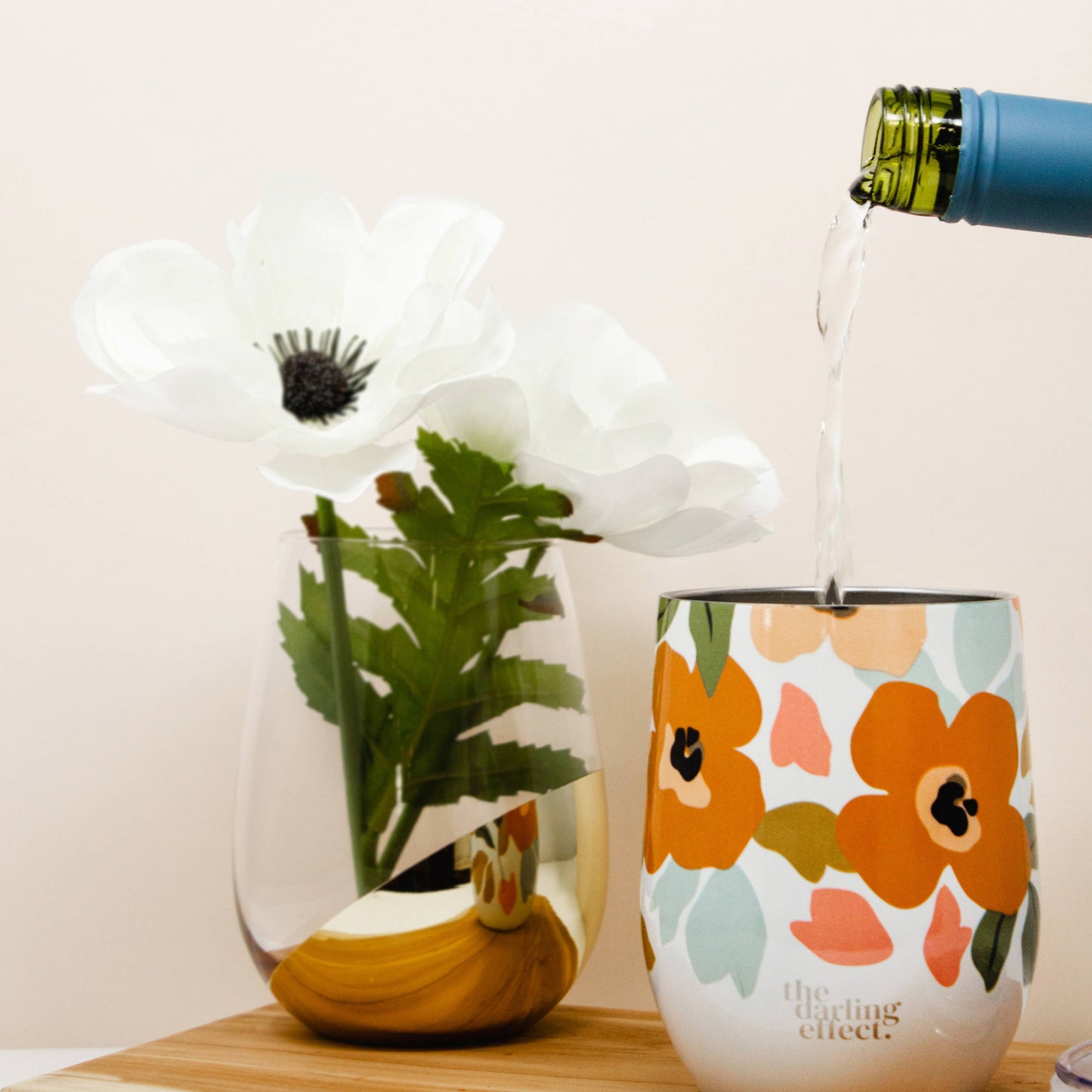 Wine Tumbler in Everlasting Blooms