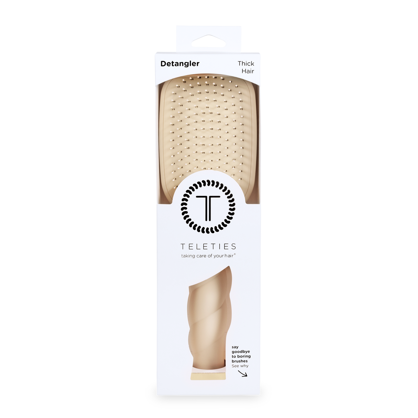 Detangler Hair Brush for Thick Hair in Tan