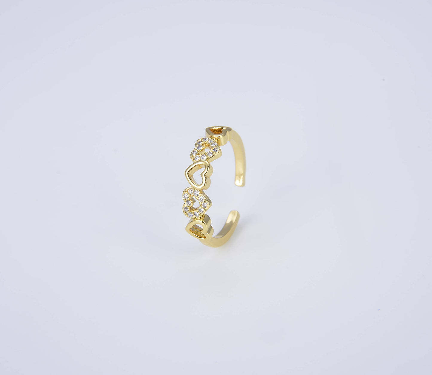 Heart Adjustable Open Stacking Ring