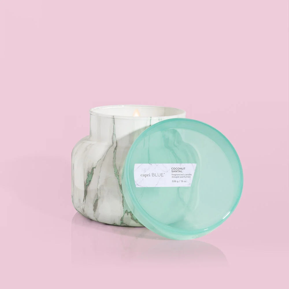 Coconut Santal Modern Marble Signature Jar, 19 oz Capri Blue