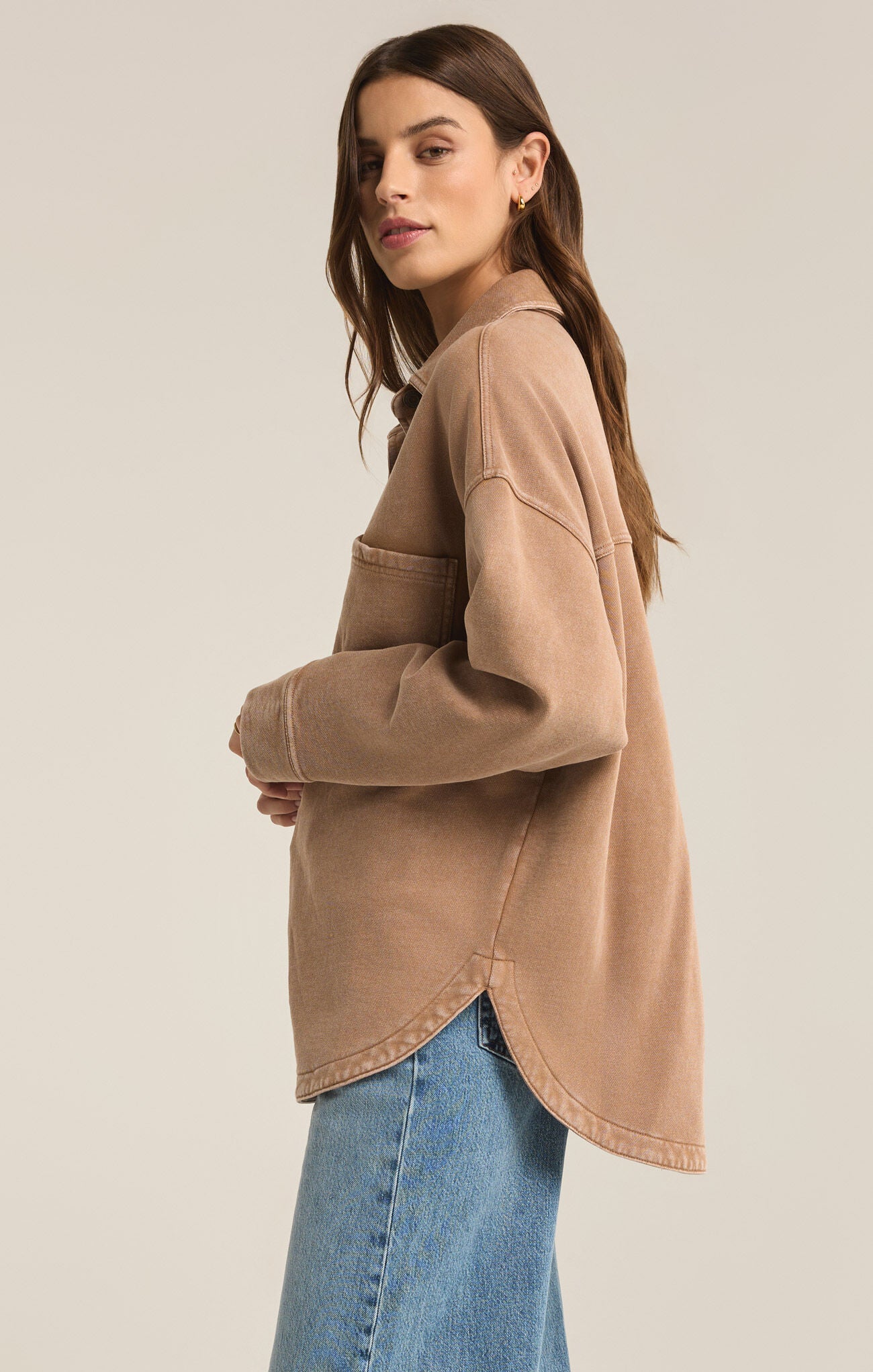 All Day Knit Jacket in Tan