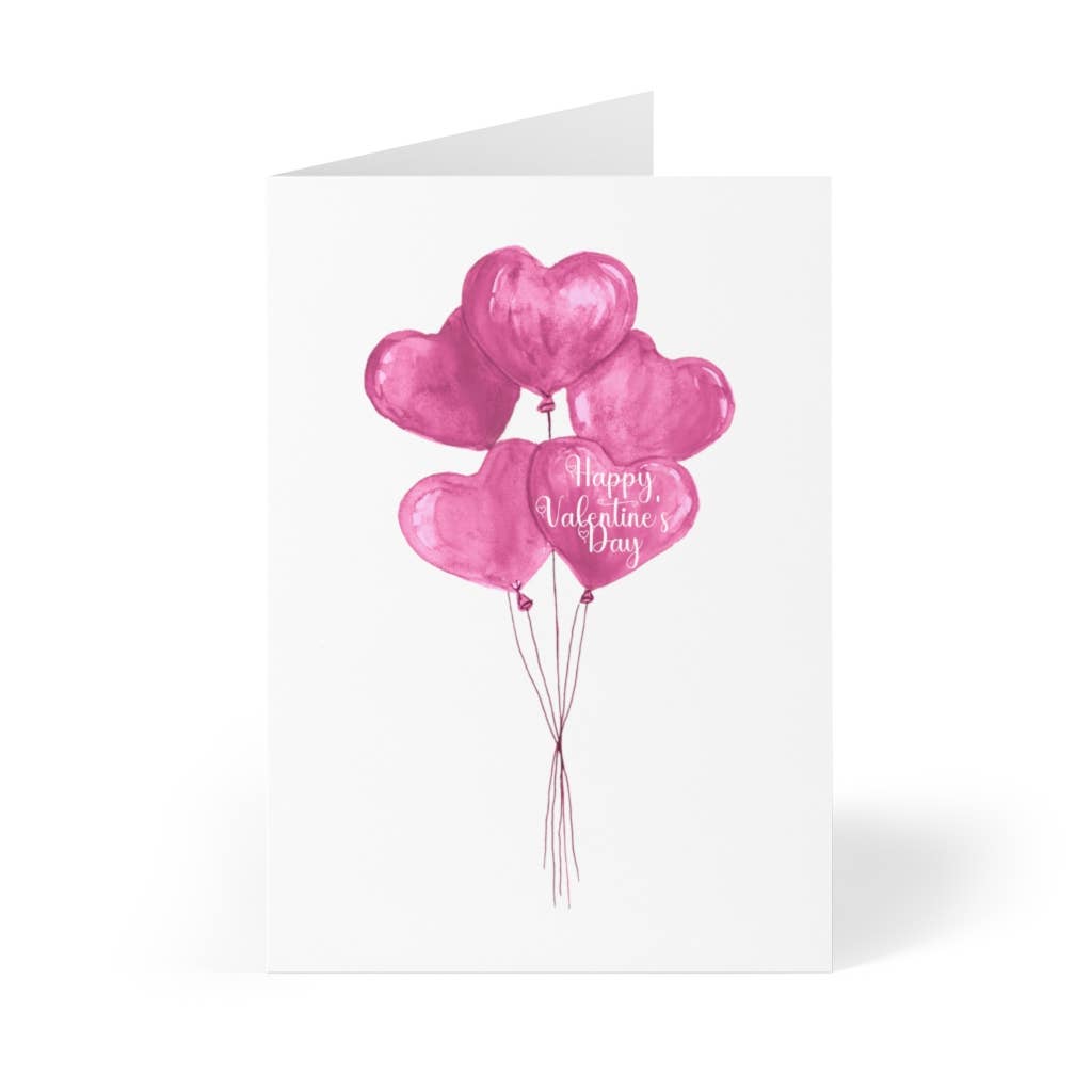 Pink Balloons Cute Valentine's Day Card