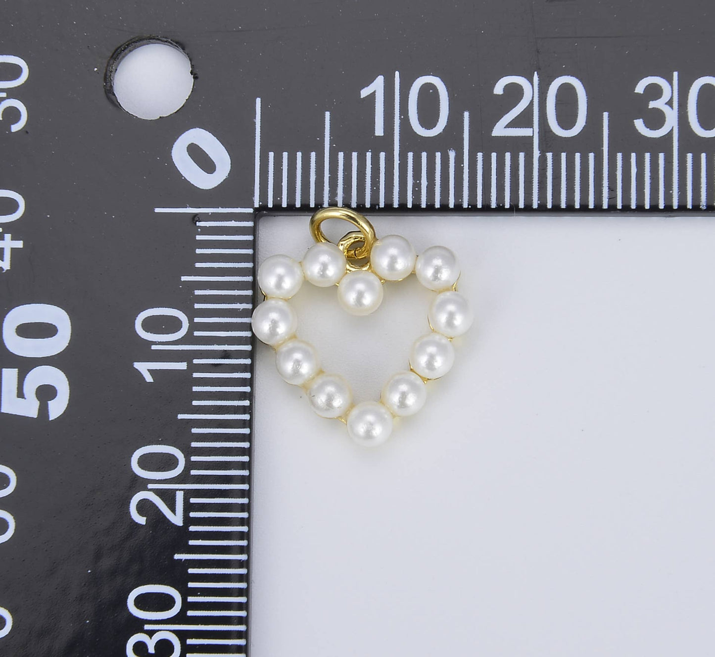 Dainty Heart Pearl Charm in Silver