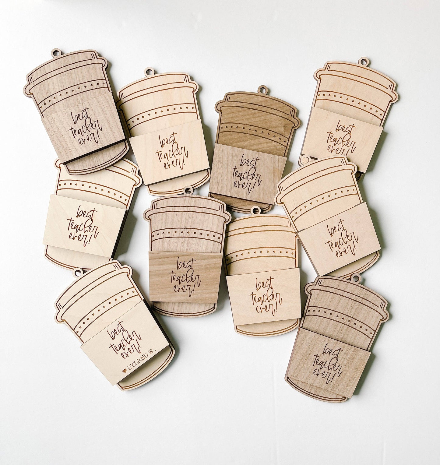 Best Teacher Ever Gift Card Holder: Maple
