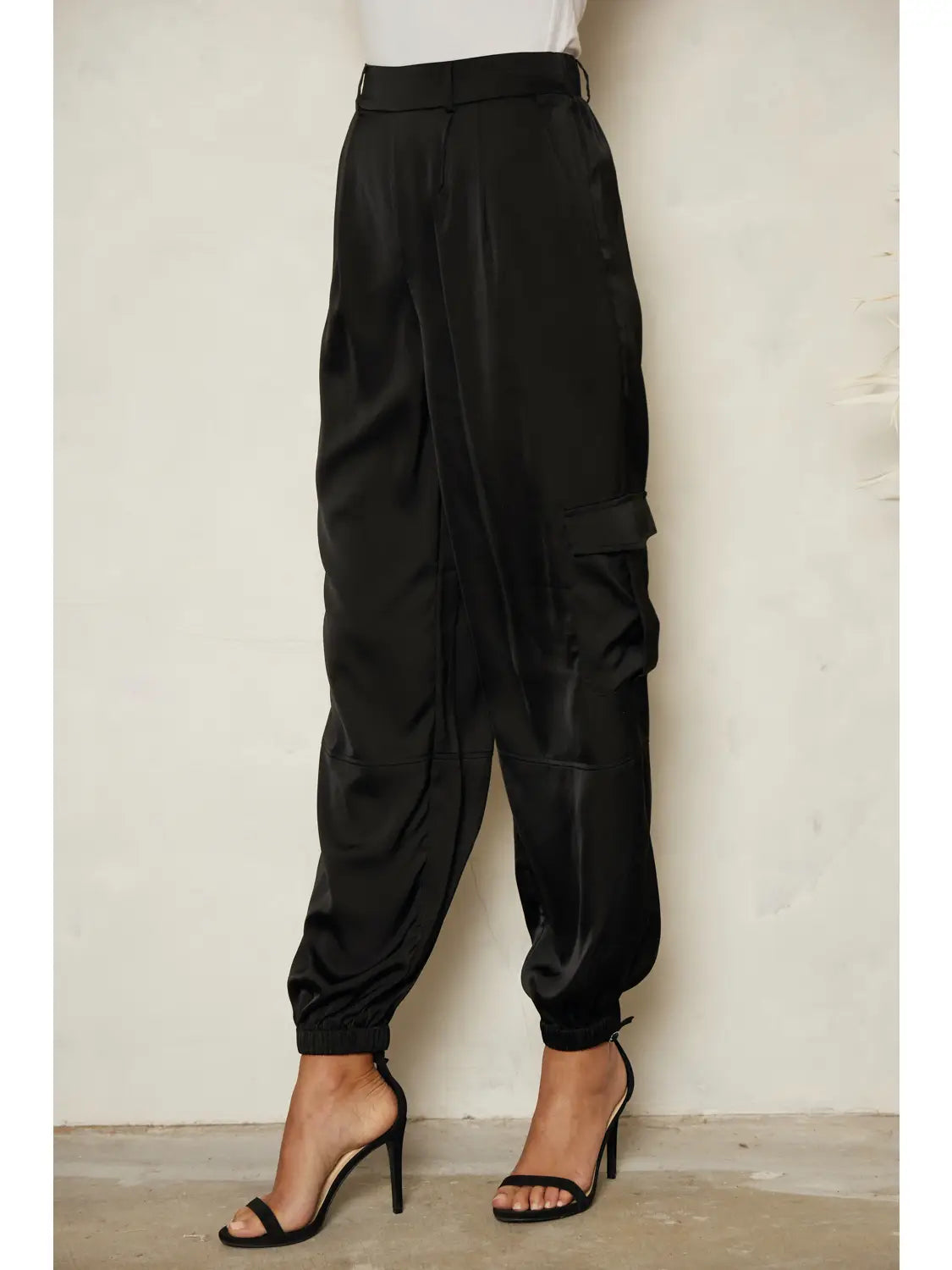 Keanna High Waisted Satin Utility Trousers