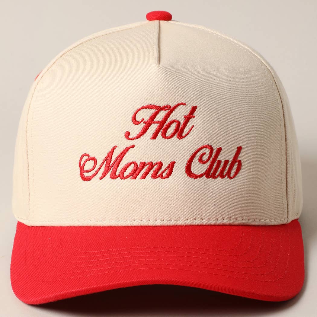 Hot Moms Club Trucker Baseball Cap in Red