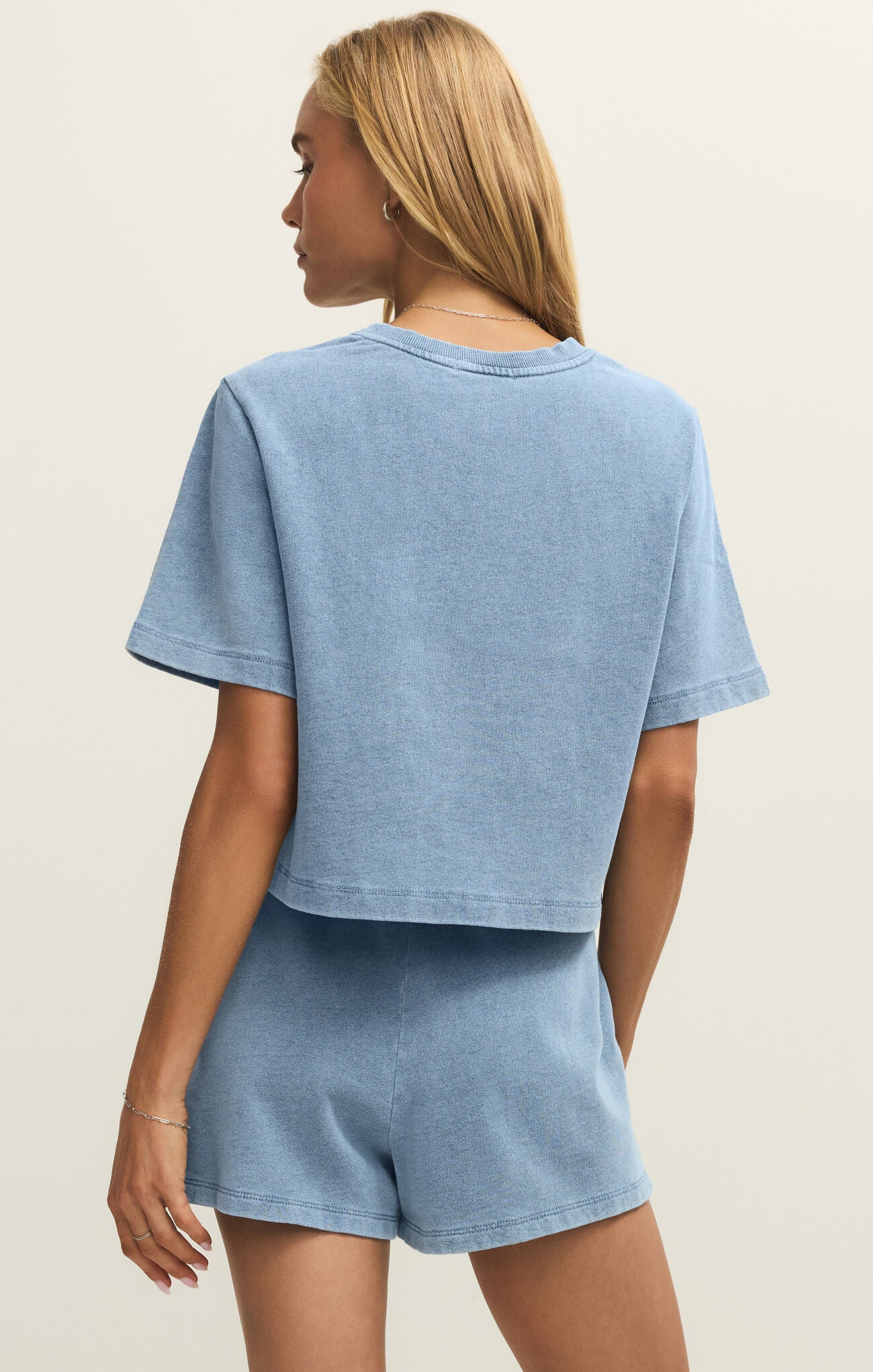 Curran Knit Denim Sweatshirt Tee