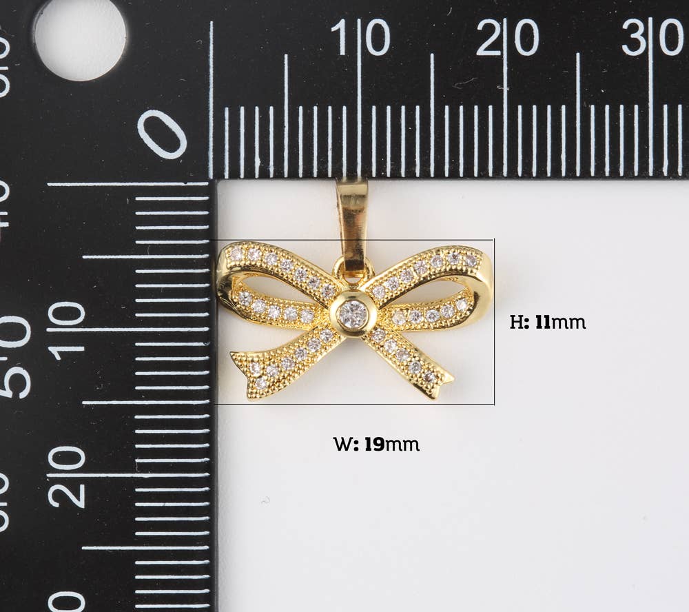 Gold Filled Ribbon Bow in Silver