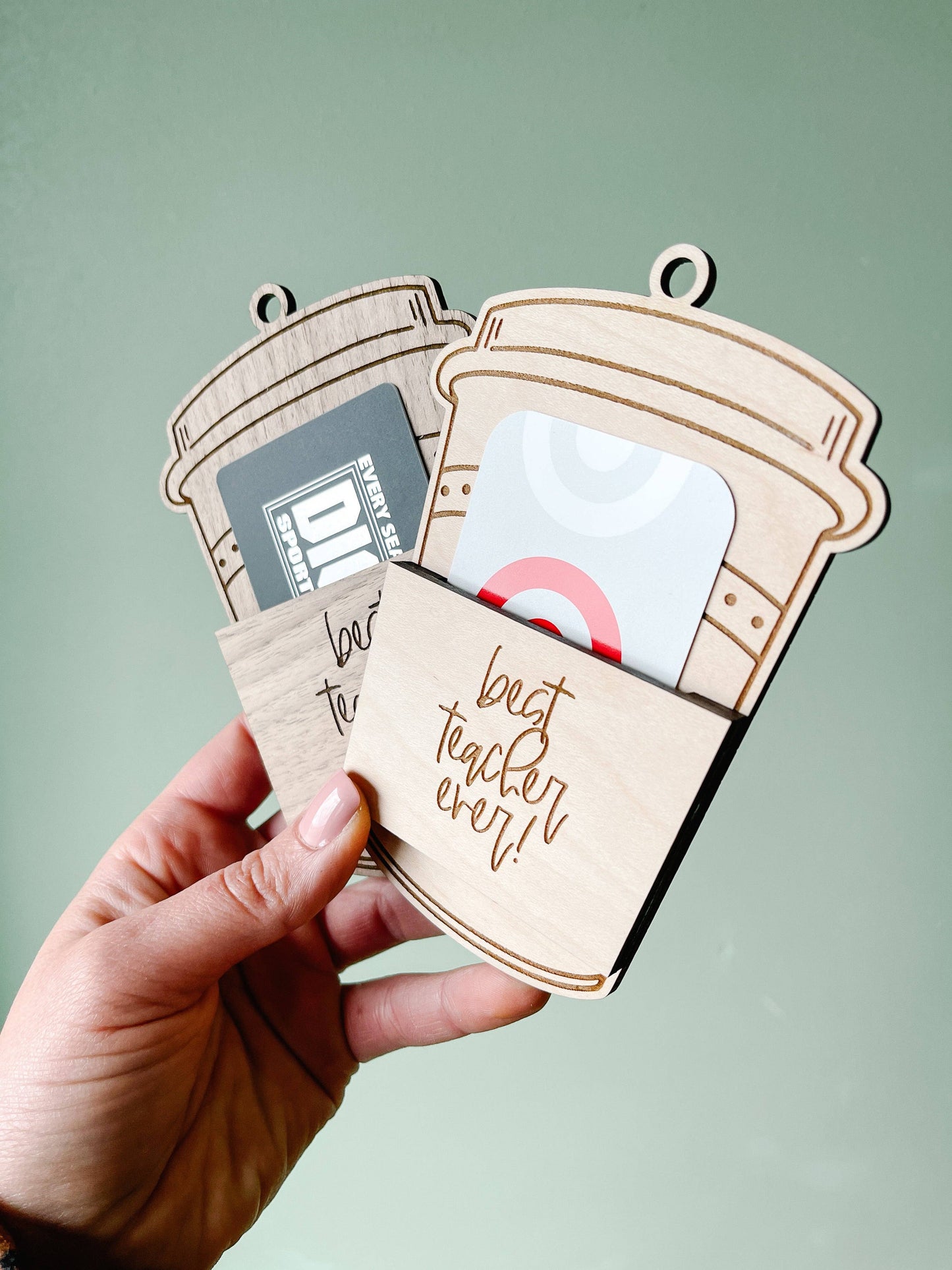 Best Teacher Ever Gift Card Holder: Maple
