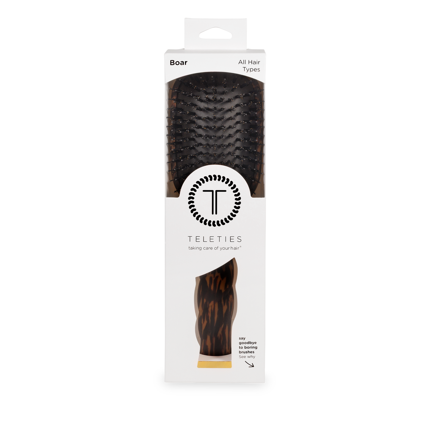 Boar Bristle Hair Brush in Tortoise