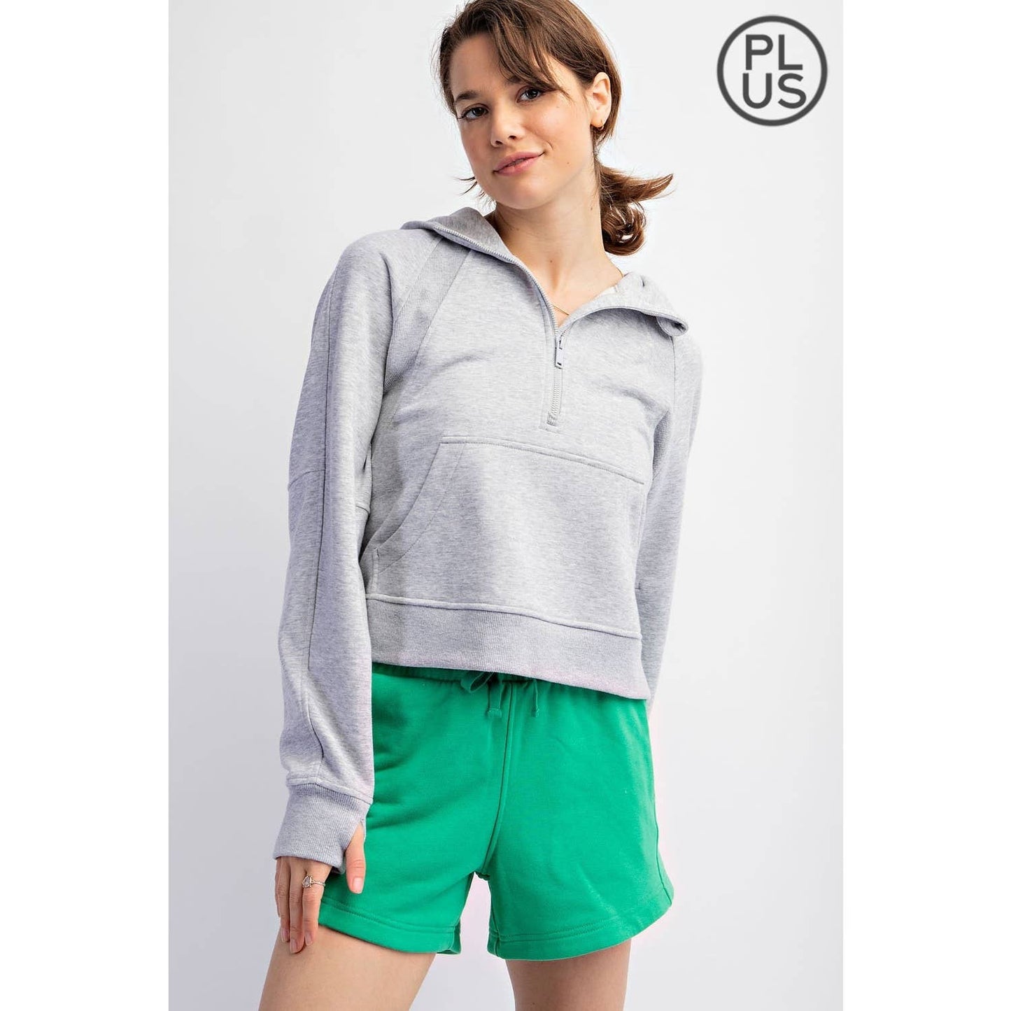 Drea Hoodie in Heather Grey in Plus
