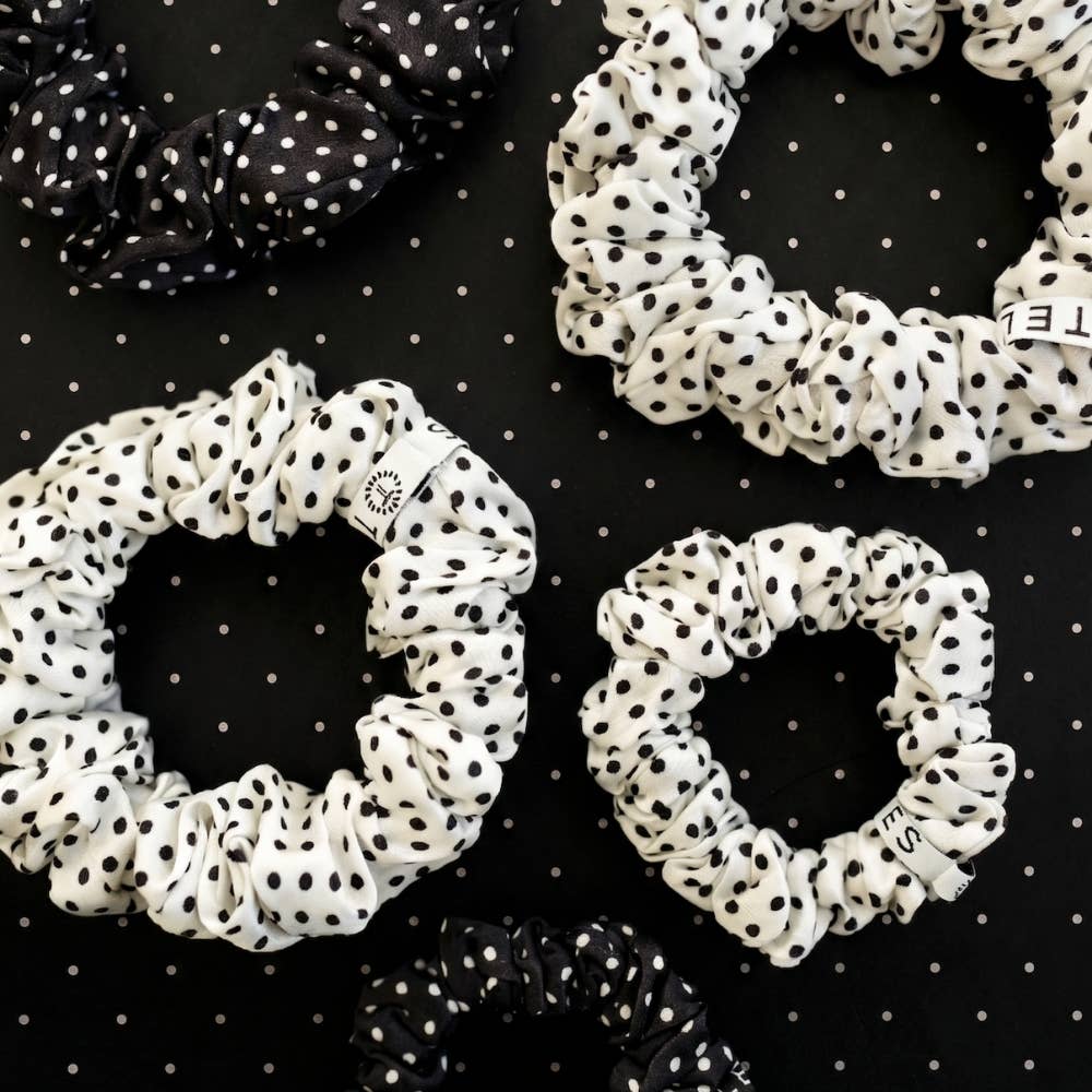 Large Polka Dot Party Silk Scrunchies