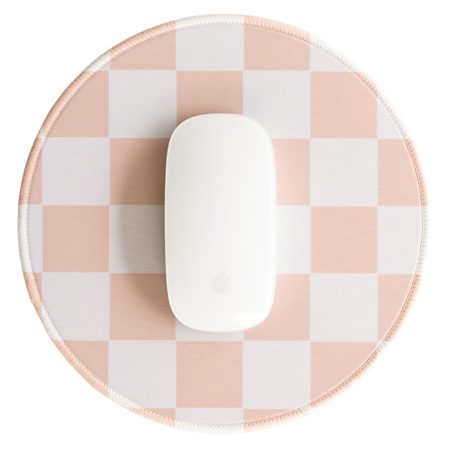 Beige Pink Checkerboard Mousepad