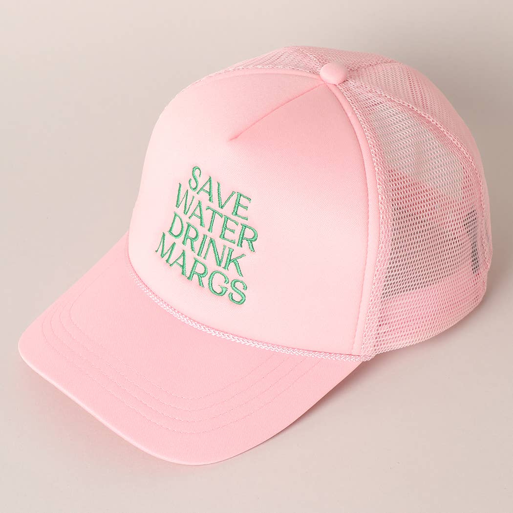 Save Water Drink Margs Embroidered in Pink