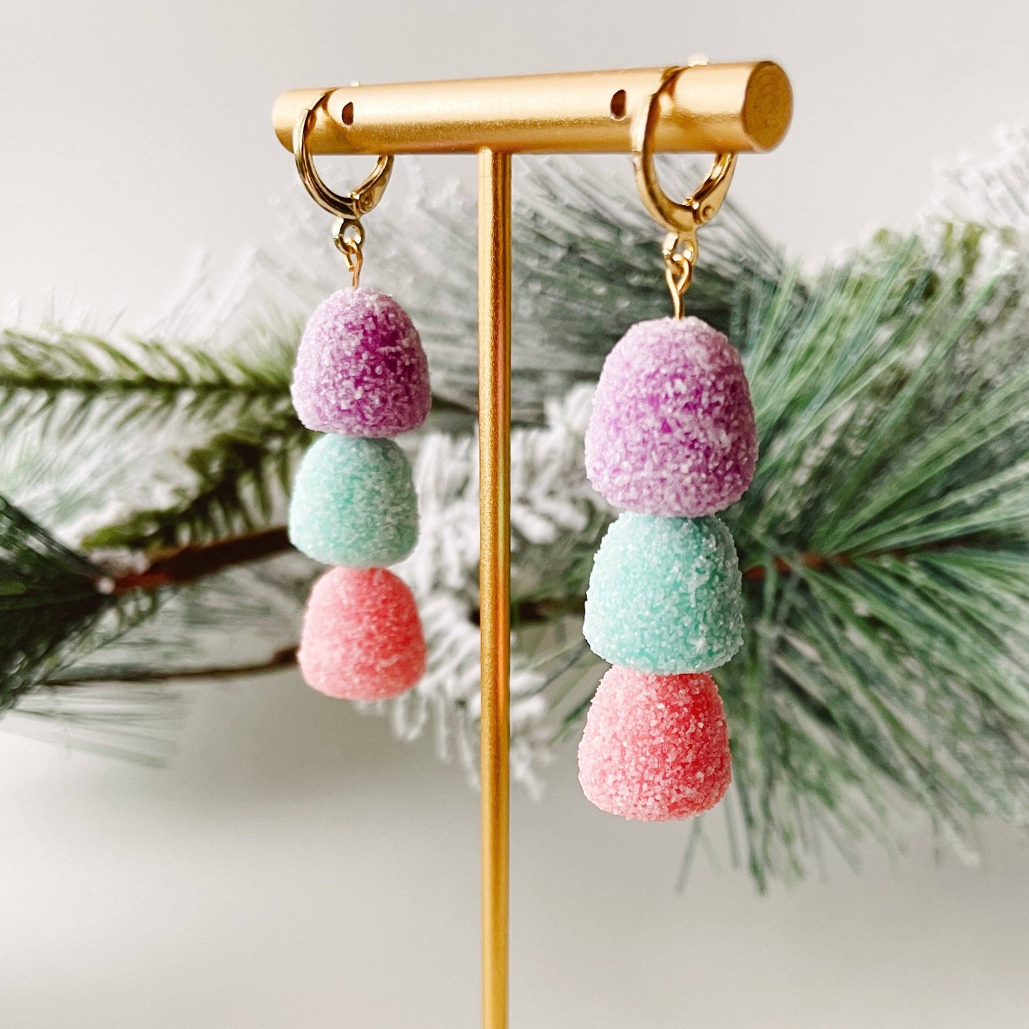 Gumdrop Dangles | Polymer Clay Christmas Earrings