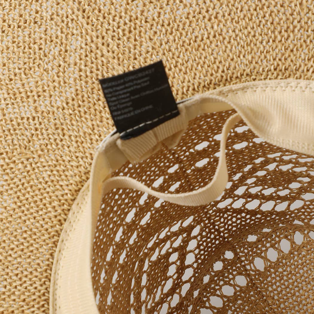Eco-Friendly Straw Panama Adjustable Sun Light Brown
