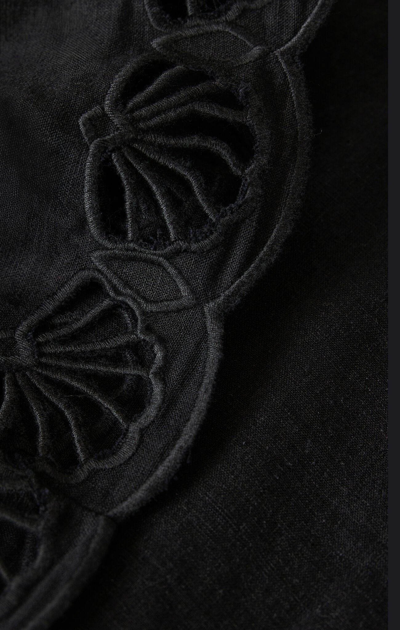 Charlene Embroidery Top in Black