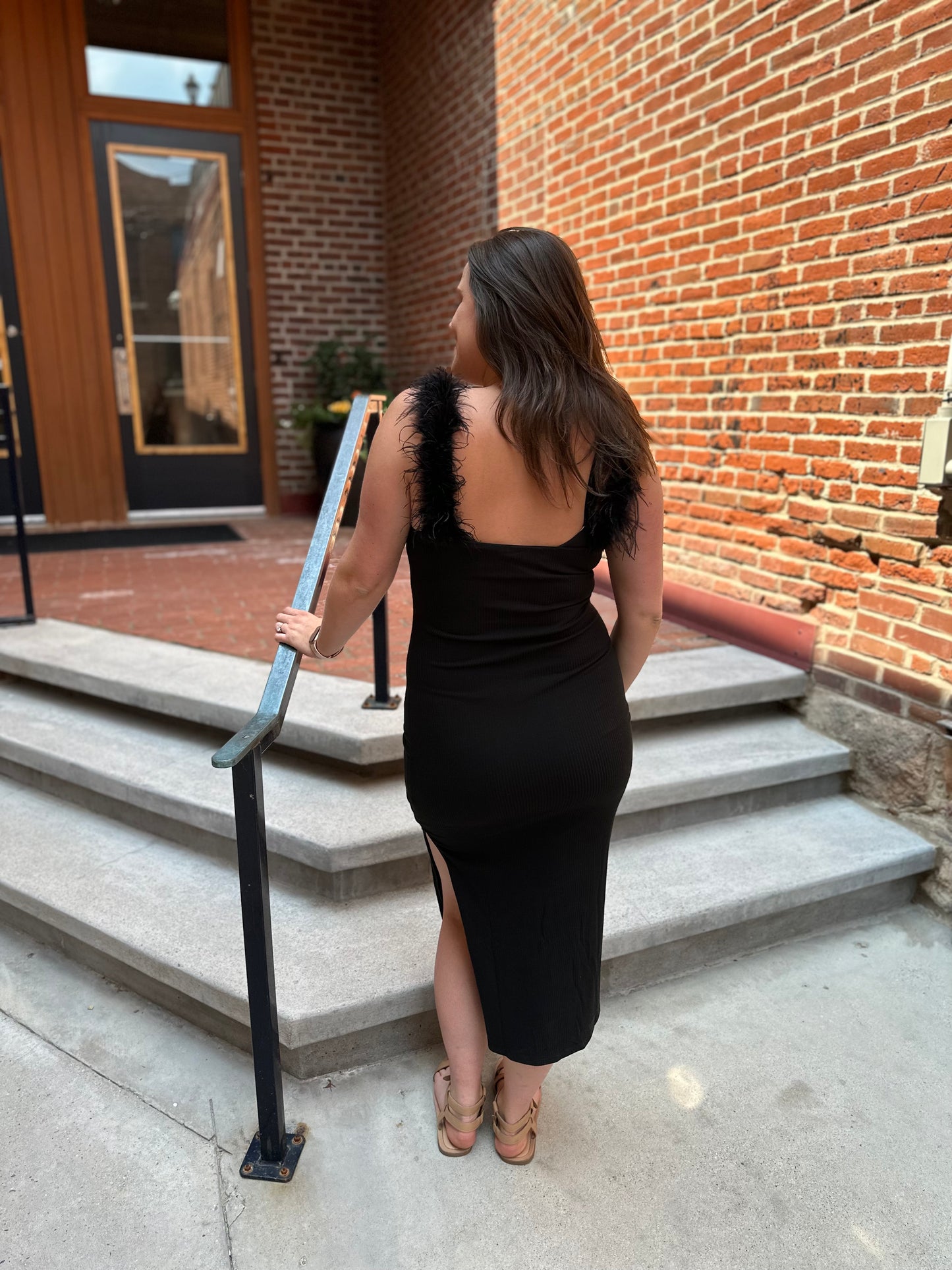 Piper Slim Fit Feathered Maxi Dress