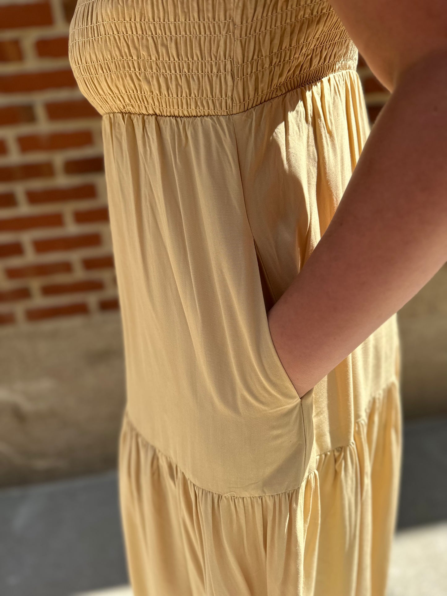 Willow Tiered Dress in Gold