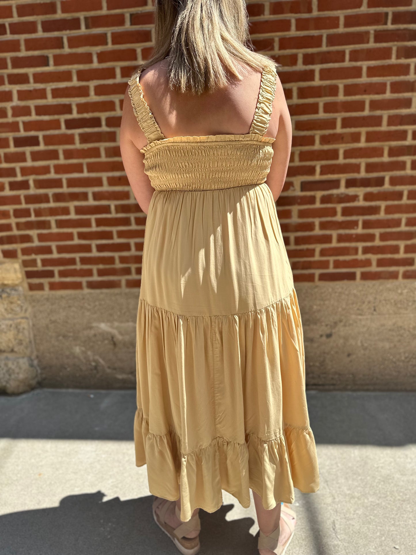 Willow Tiered Dress in Gold