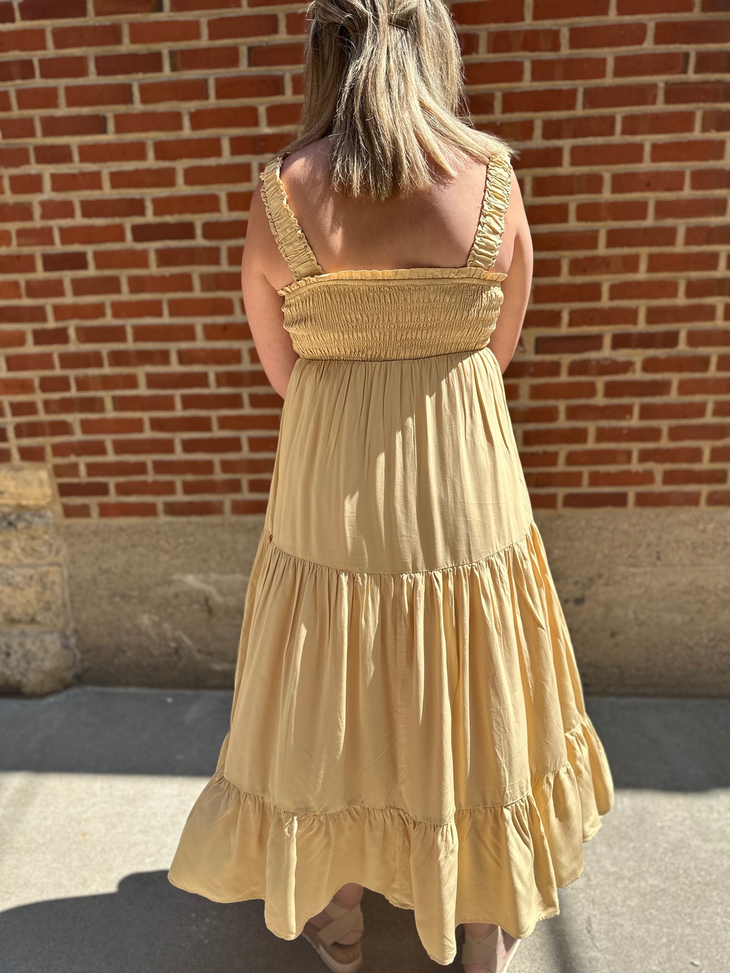 Willow Tiered Dress in Gold