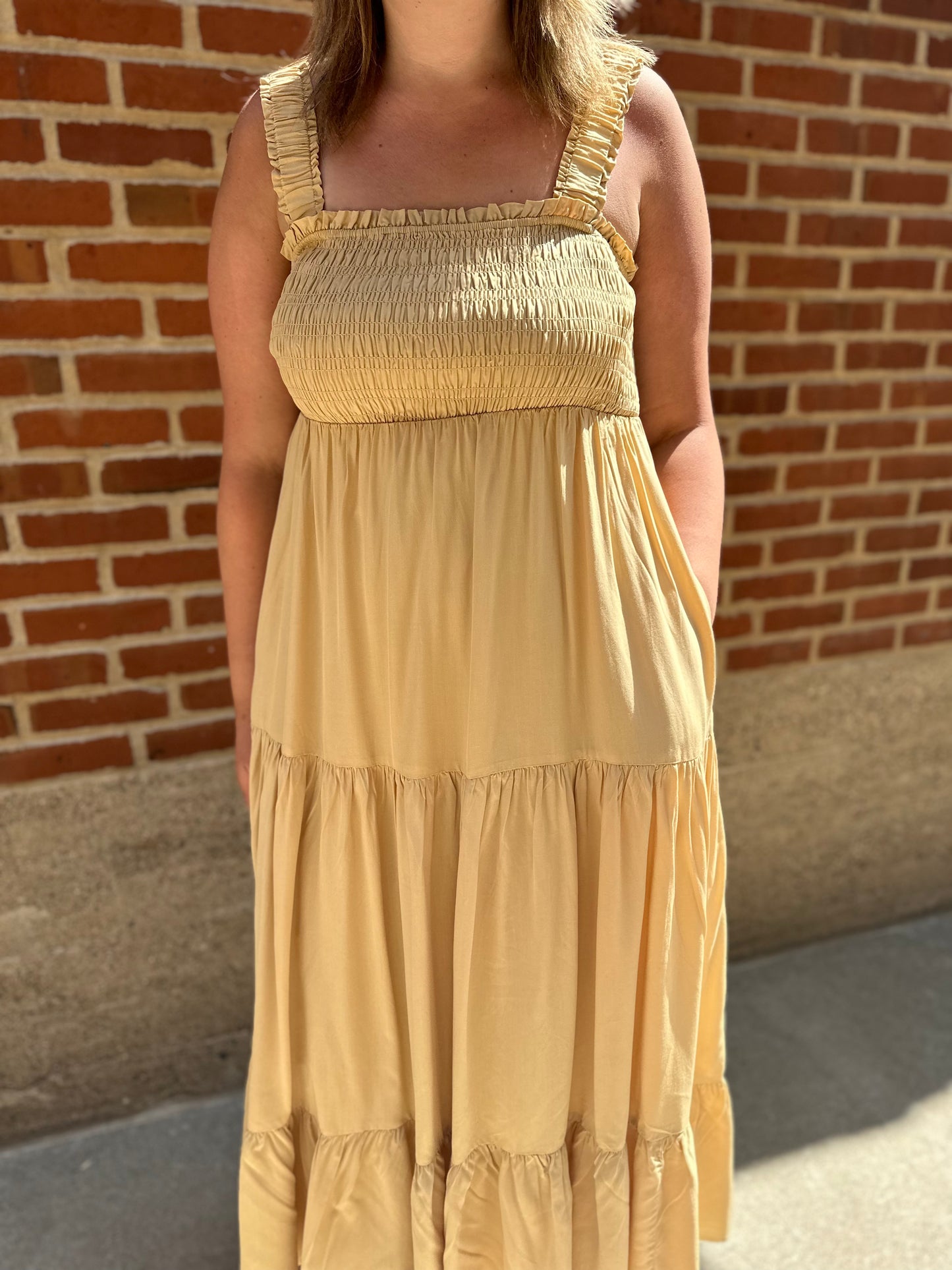 Willow Tiered Dress in Gold