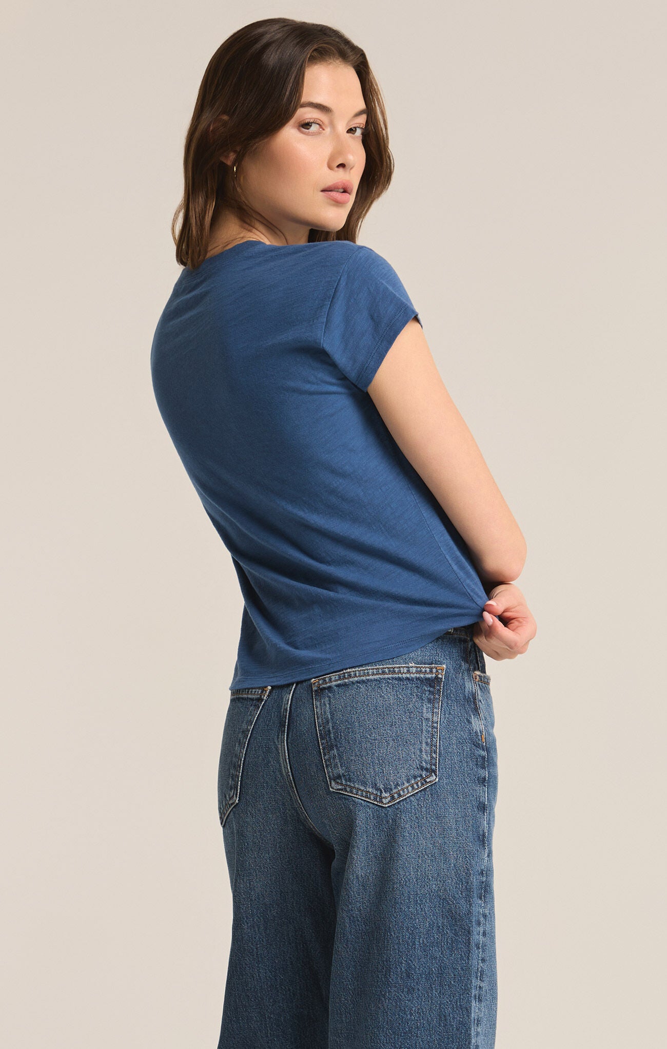 Torrie Modern Slub Tee in True Navy