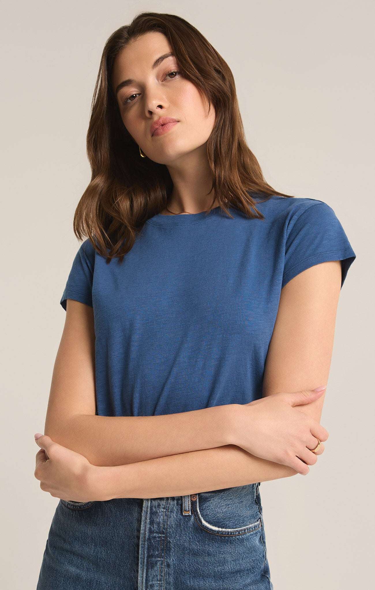 Torrie Modern Slub Tee in True Navy