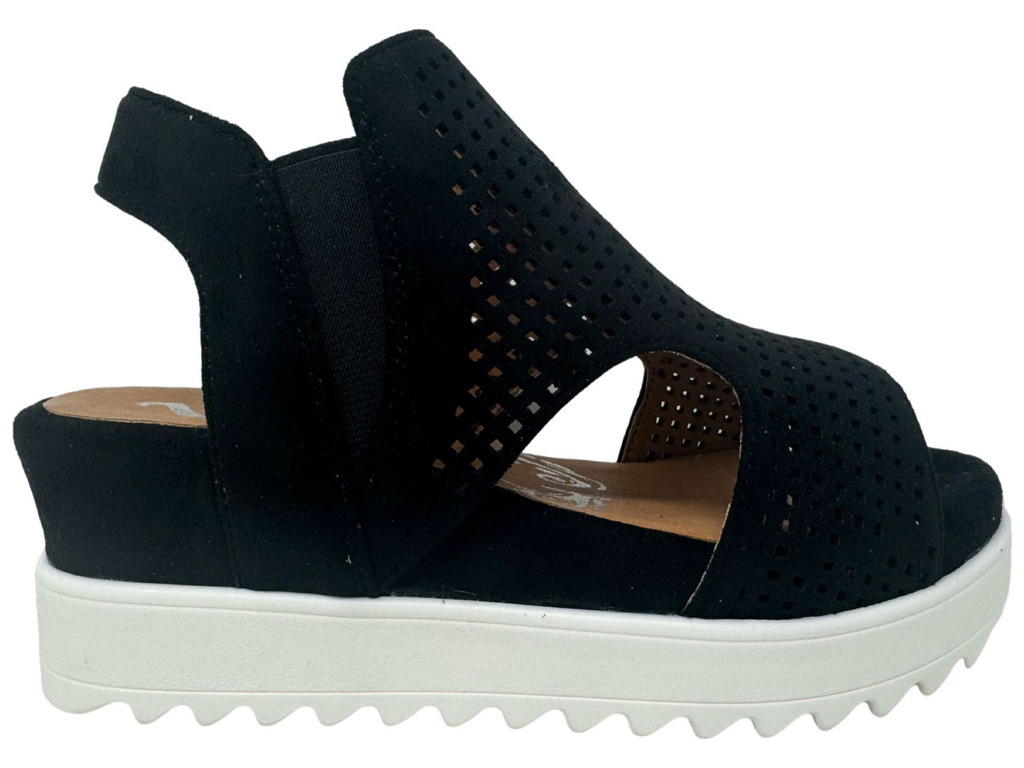 Amy Wedge Sandal in Black