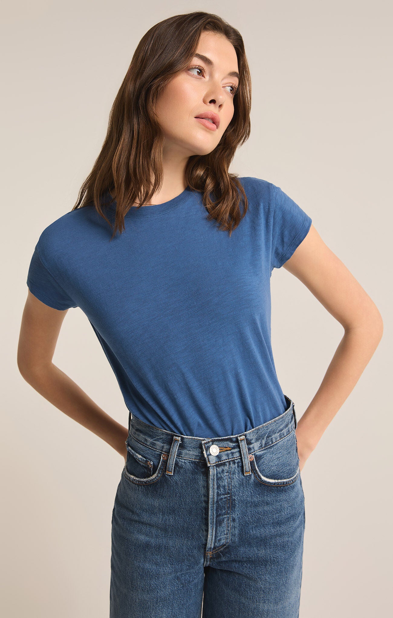 Torrie Modern Slub Tee in True Navy