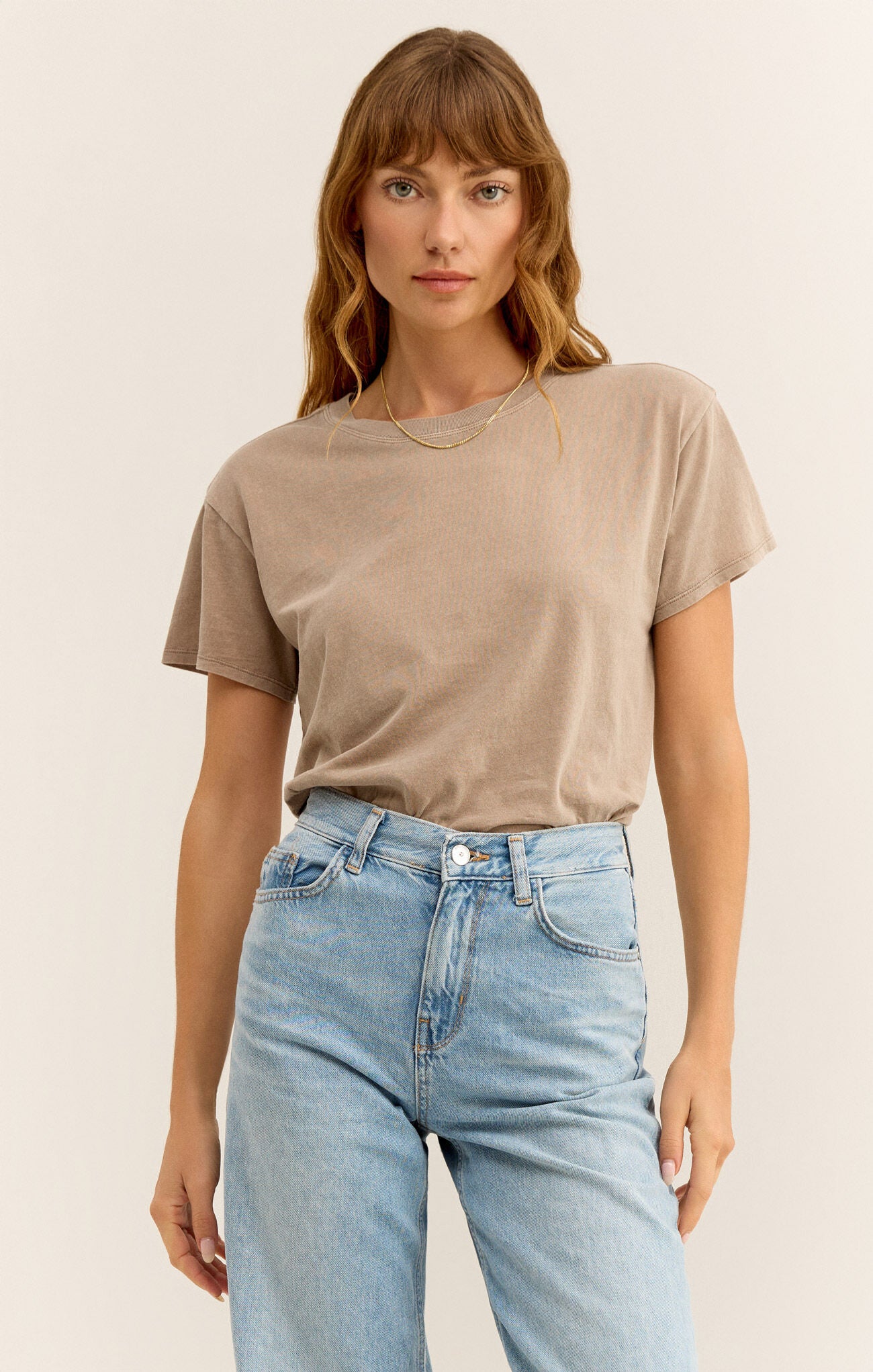 Zoey Go To Tee in Iced Coffee