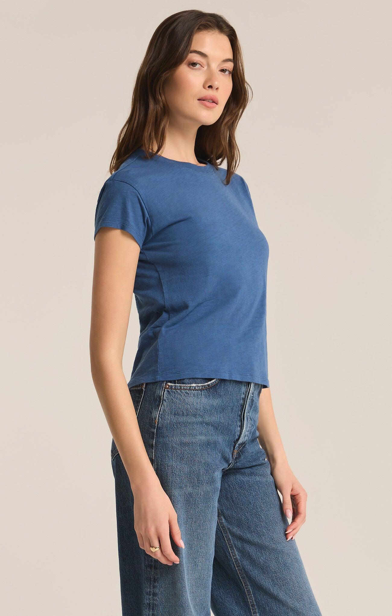 Torrie Modern Slub Tee in True Navy