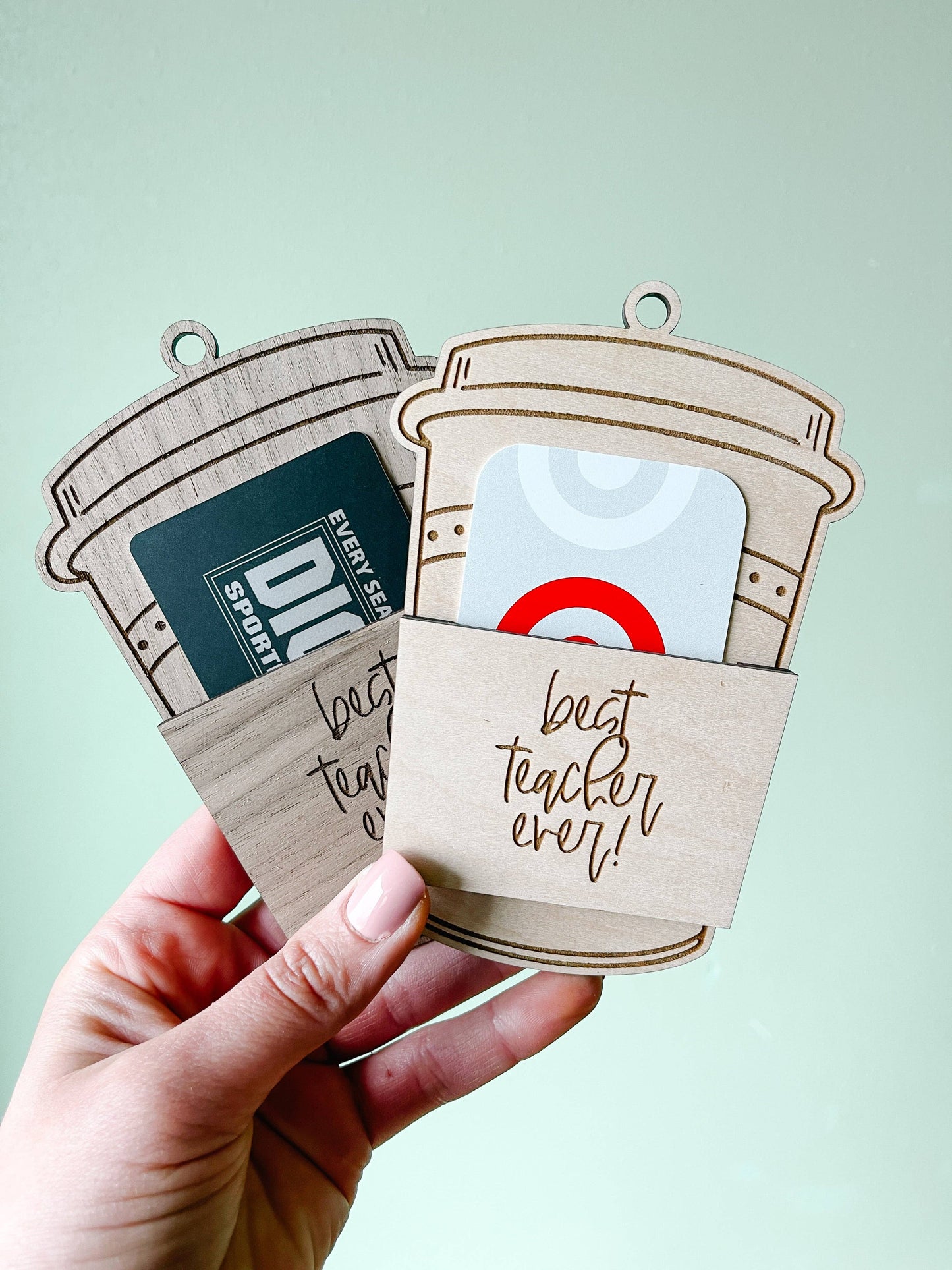 Best Teacher Ever Gift Card Holder: Maple