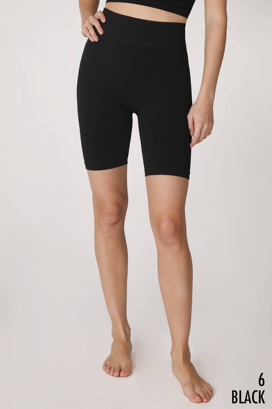 Cena Chevron Highwaist Biker Shorts in Black