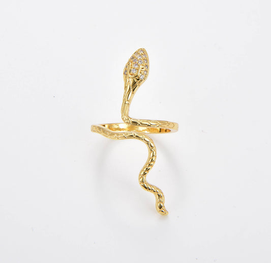Gold Serpent Adjustable Ring